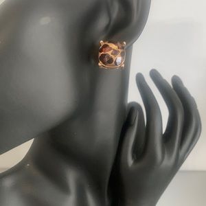 Leopard Print Stud Earrings